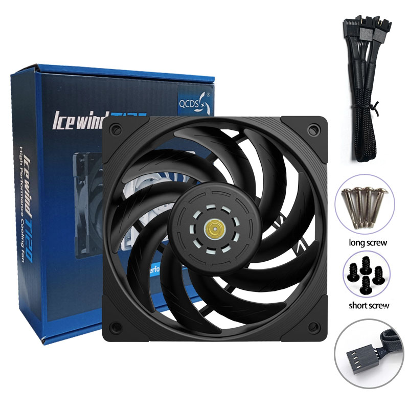 Water-Cooled Cpu High-Performance FDB12vPWM4pin Intelligent Temperature Control Desktop Chassis Heat Dissipation High Wind Pressure Chassis Fan